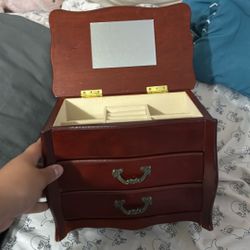Cute, brown, antique music, playing jewelry box