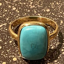 Gold Over Silver Beautiful Turquoise Ring