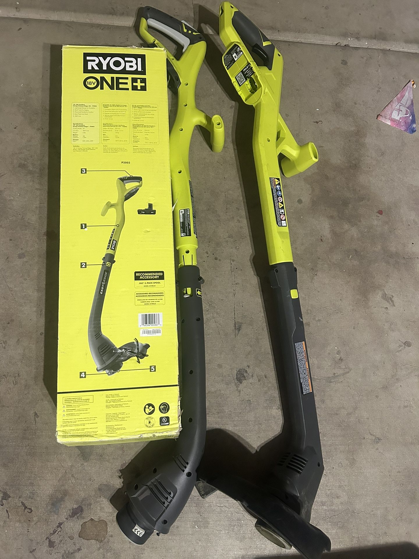RYOBI ONE+ 18V 10 in. Cordless Battery String Trimmer/Edger (Tool Only) - Selling 2 Together