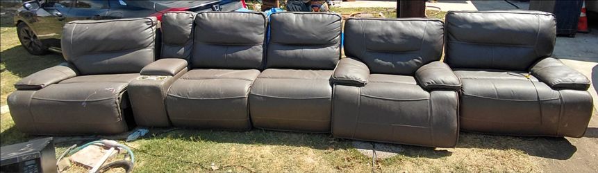 Power Reclining Home Theater Seating Set – 5 Recliners + Matching Chair