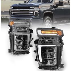 LED Headlight Assembly Compatible with Chevy Silverado