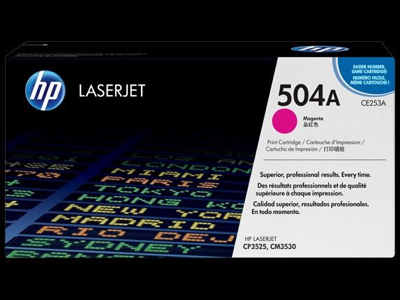 HP 504A Magenta Original LaserJet Toner Cartridge, CE253A
