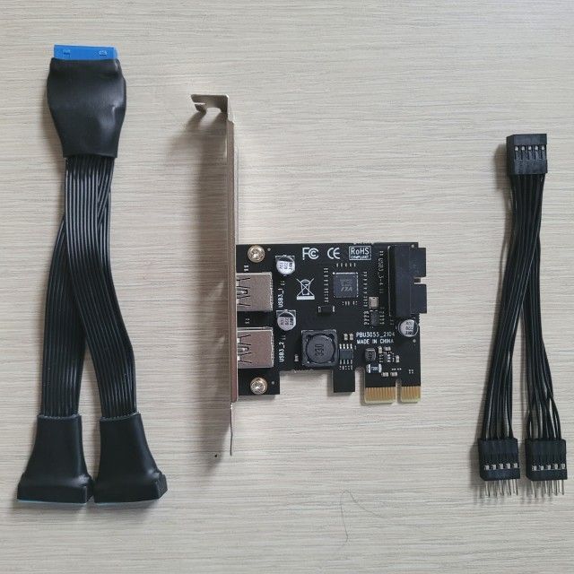 USB 3.0 PCI-e  Card with 19/20 Pin USB 3.0  &  HD Audio Splitter cable