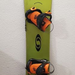 Salomon 146cm Snowboard With Drake Bindings