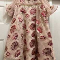 Disney Princess Floral Sequin Special Occasion Dress