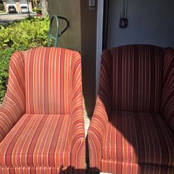 Red Stripe Armchairs $50