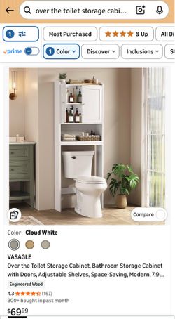 Over the toilet storage