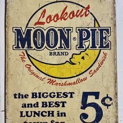 Moon Pie Vintage Style Metal Wall Sign 16”x12.5”