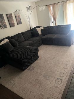Upscale charcoal gray Sectional