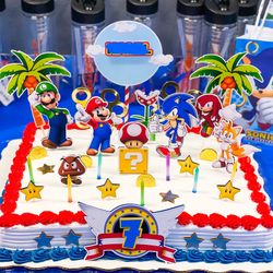 Sonic VS Mario Cake Toppers