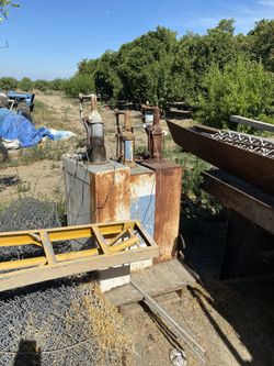 Vintage oil tank pumps