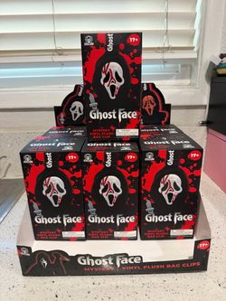 Ghost Face Mystery Vinyl Plush Bag Clips – Lot of 7