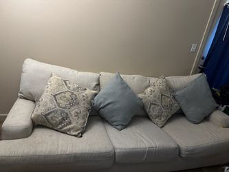 Light Gray Fabric 3-Seat Sofa