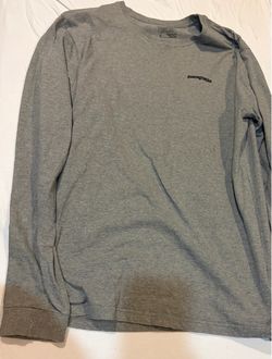 Patagonia Mens Regular Fit Organic Cotton Tee Long Sleeve Gray Sz XL Casual