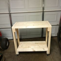 Moveable Storage Rack Utility Table 