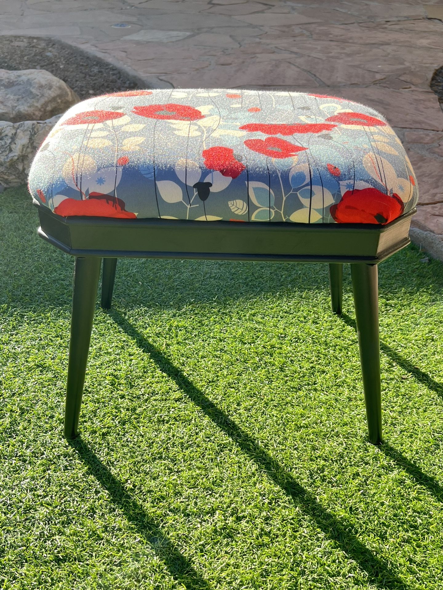 Upholstered Floral Bench