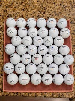 Lot of 41 Mixed Brand Golf Balls - Titleist, Callaway, Srixon, Ultra