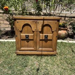Rustic Wood Cabinet w/ Two Doors