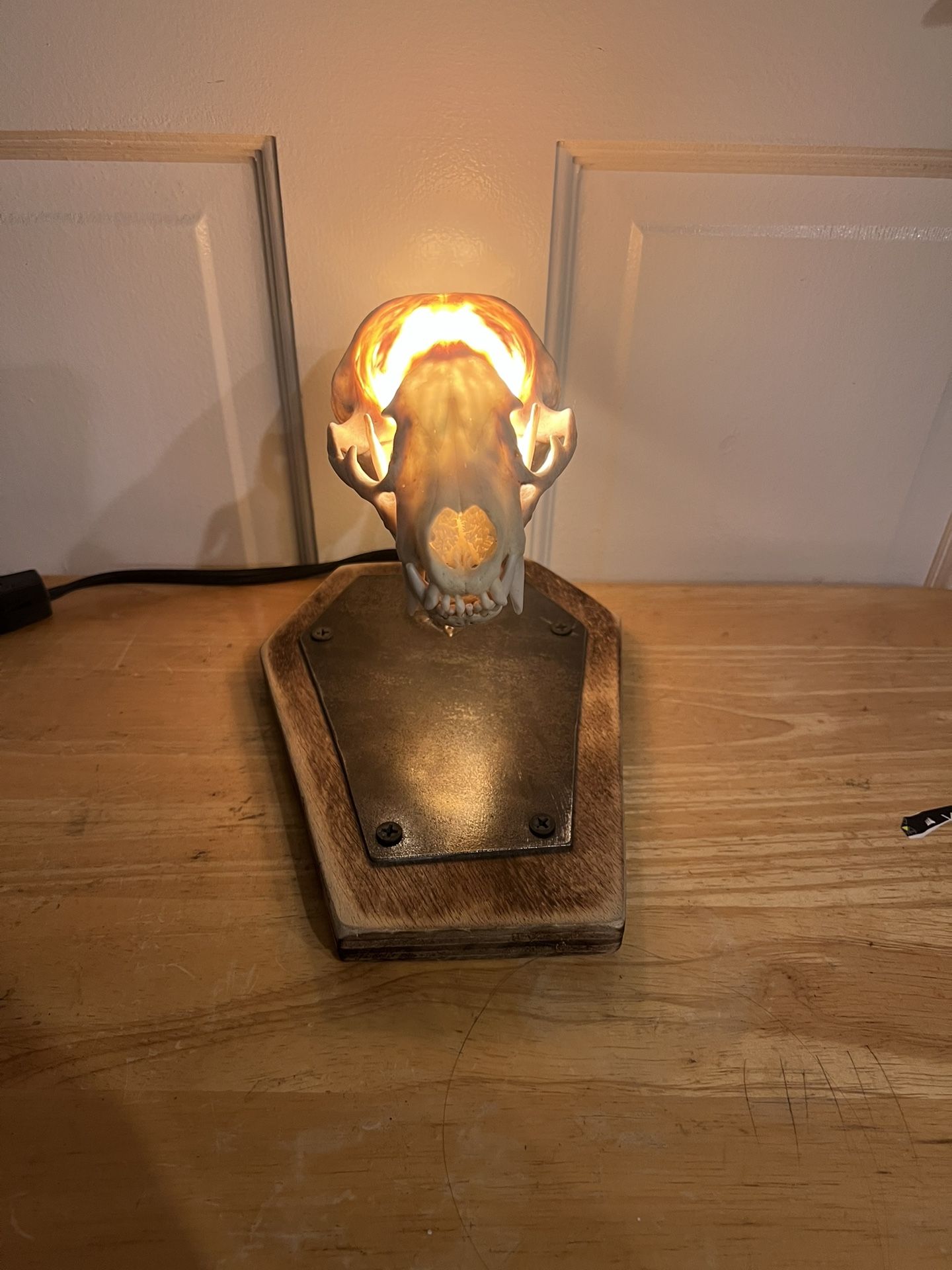 Badger Skull Lamp