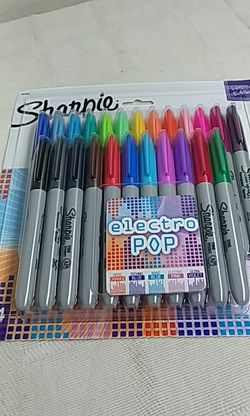 Sharpie Electro pop Fine point Assorted Color permanent Markers. 24 count.
