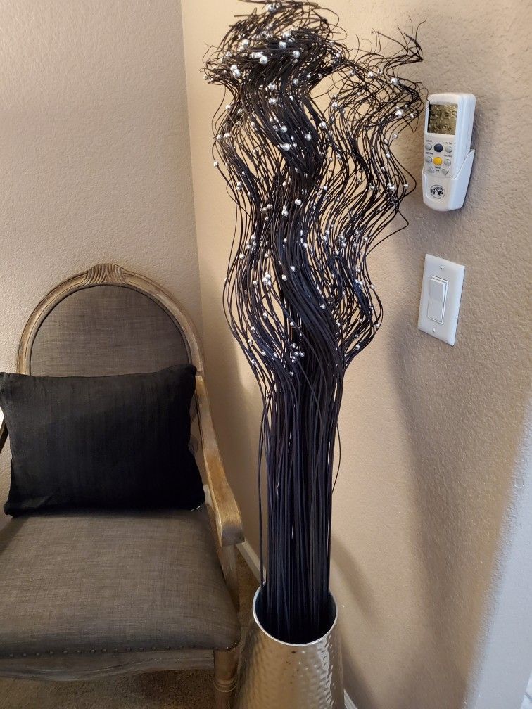 Vase Filler Black Sticks With Silver Balls Vase Not Included