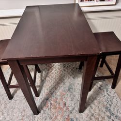 Wooden pub Table W/chairs 