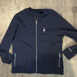 Holland American Cruise Line Sweater Womens XL Navy Zipper Long Sleeve Cruises