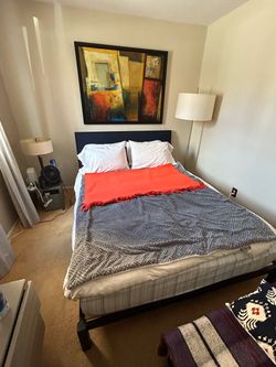 Premium Studio Bed & Lamp Set (CB2 / Tuft & Needle) – Queen