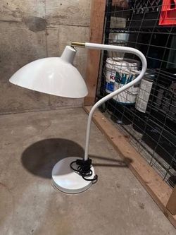 Modern Mid-Century Style White & Gold Desk Lamp