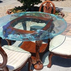 Glass Round Dining Table 