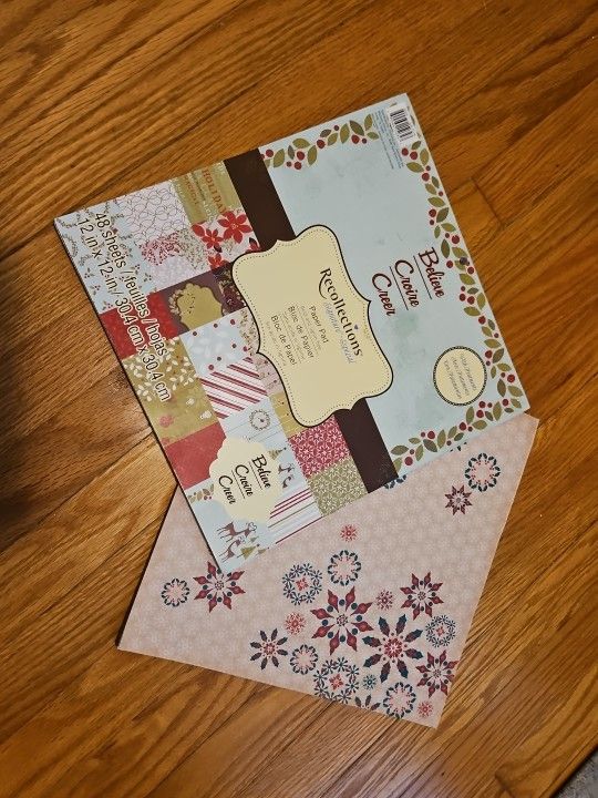 Lot Of 2 Books Recollections Holiday Theme Scrapbook Paper 12” X 12” 69 Sheets