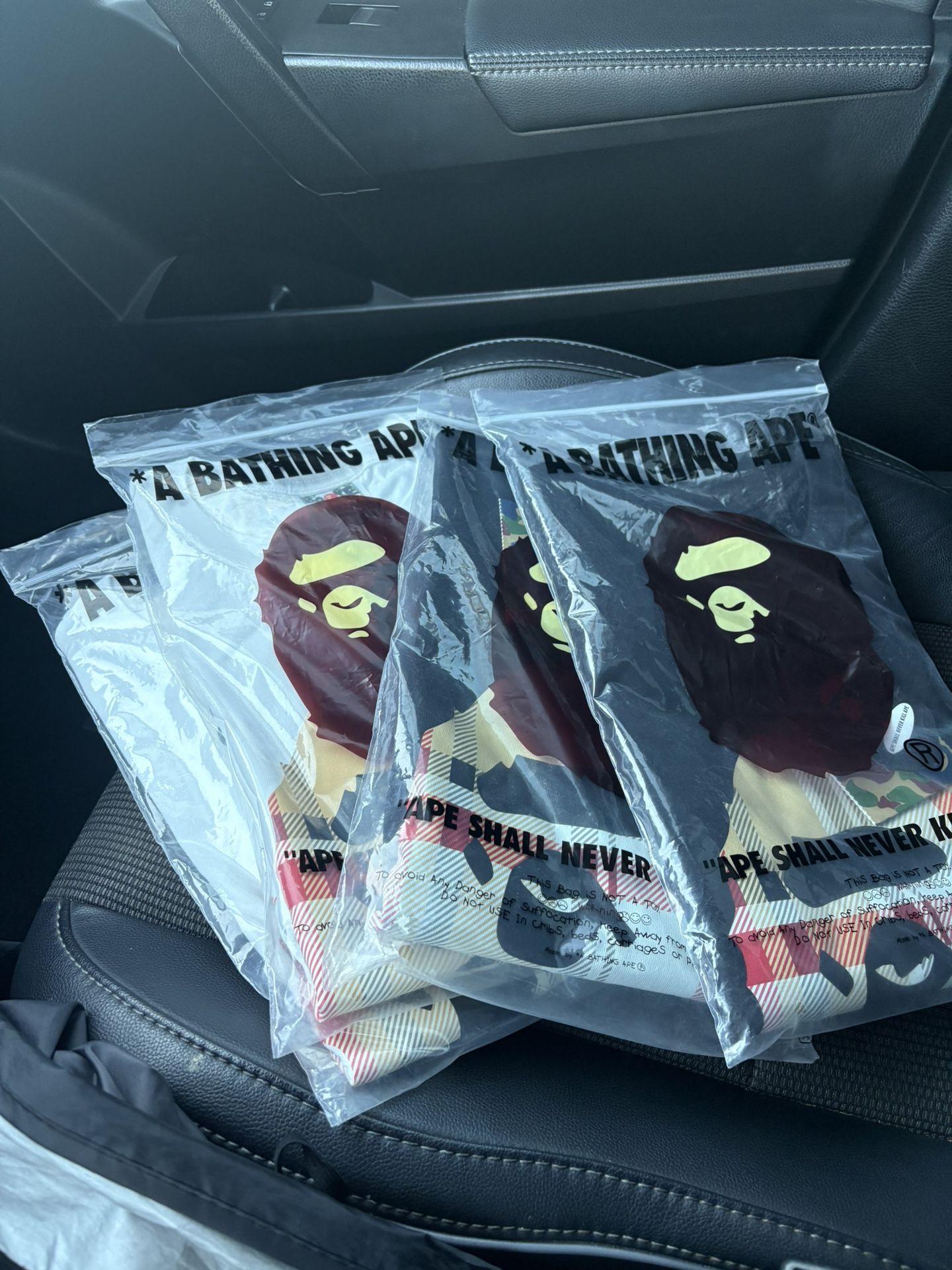 Bape X Burberry tees