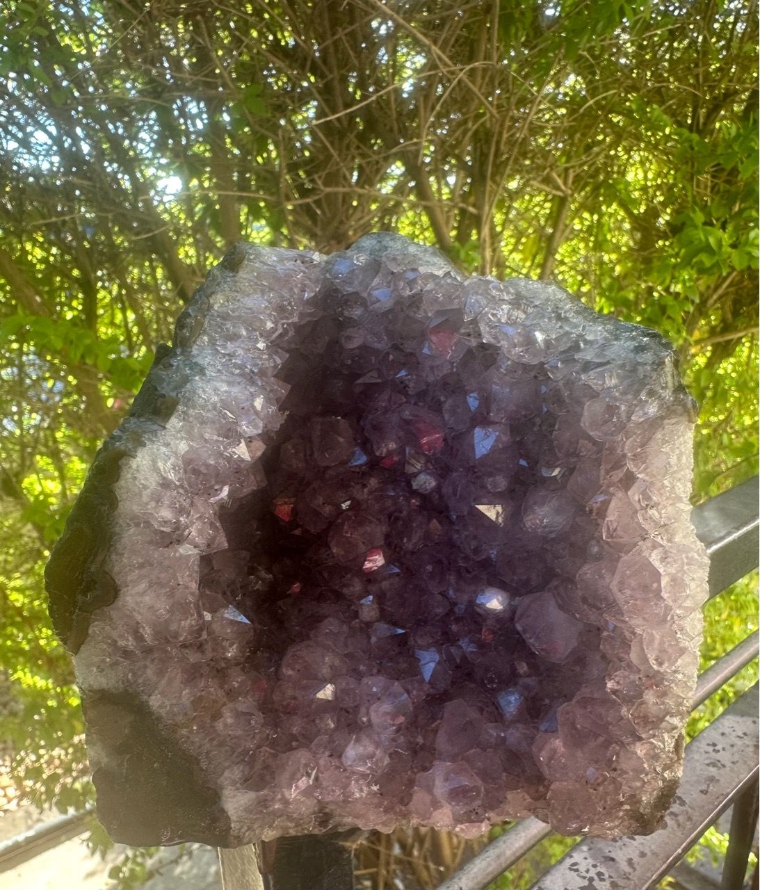 Beautiful Amethyst Cluster sparkles in the sun! Psychic protection. for ...