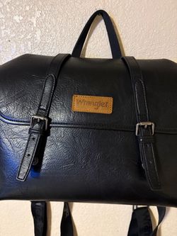 Wrangler Black Faux Leather Backpack