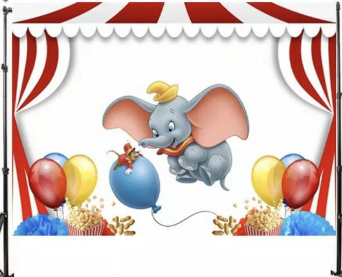 Carnival Circus Dumbo Elephan Balloons Backdrops
