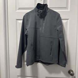 St John's Bay Jacket Men's Size S Gray Full Zip Wind And Water Resistant Jacket
