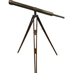 Antique Large Brass Telescope on Stand 61” Tall
