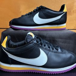 Nike Classic Cortez LA Lakers Size 8 Womens Black Laser Orange Vivid Purple 2020