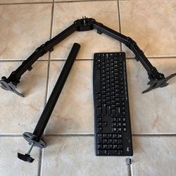Double Monitor Mount & Wireless Keyboard 