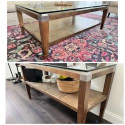 Glass Tops Entry Table and Coffee Table
