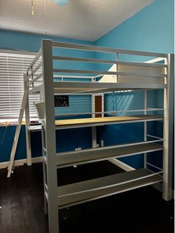 Kids Full Loft bed with bookcase
