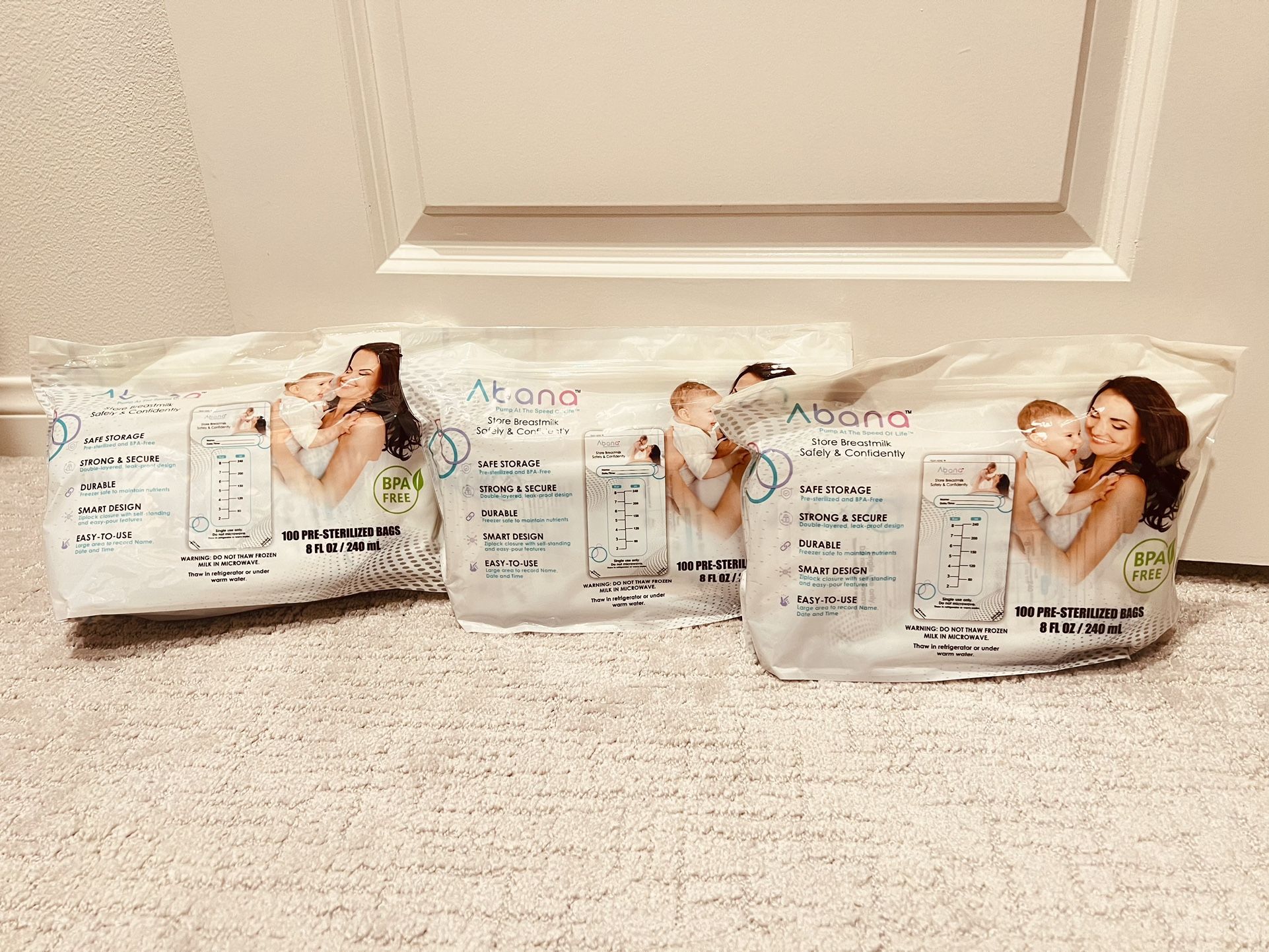 8oz Pre sterilized milk storage bag