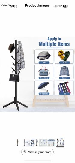 New black coat rack stand