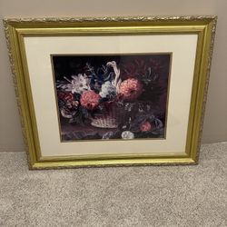 Flower Art With Gold Frame 