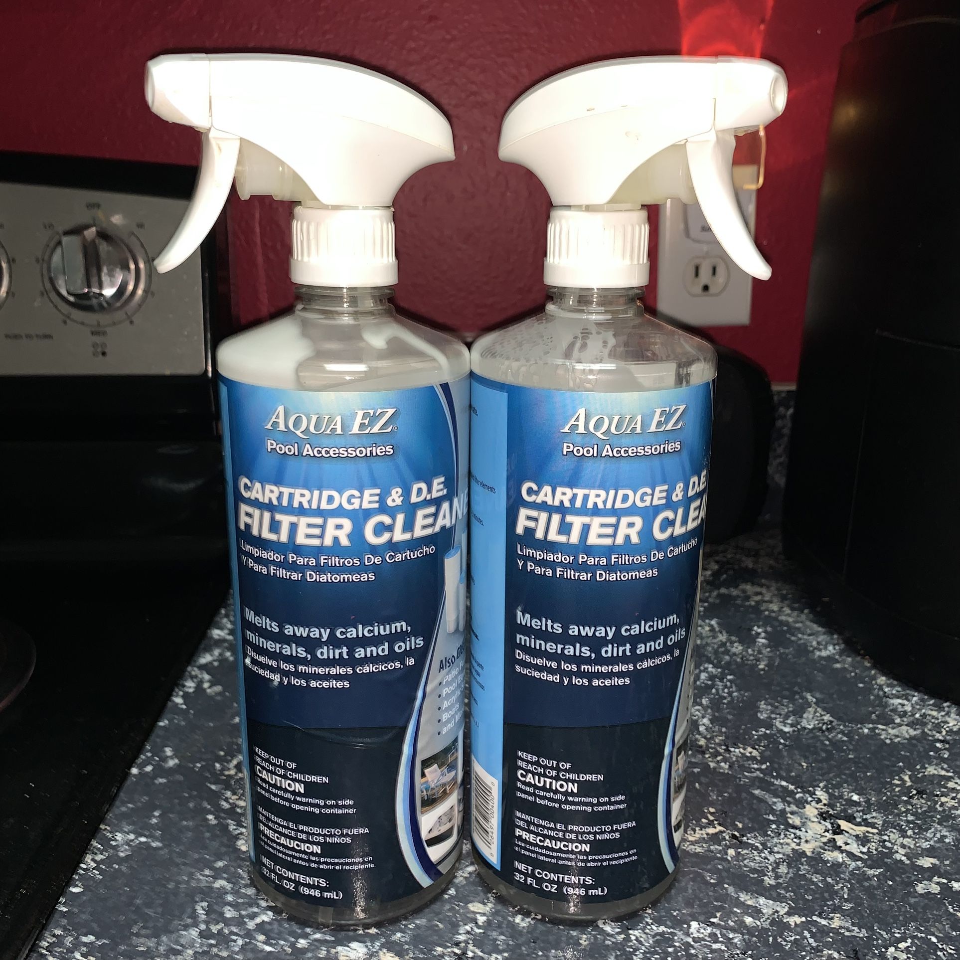 (2) Aqua EZ 32 oz D.E. Cartridge Pool Filter Cleaner