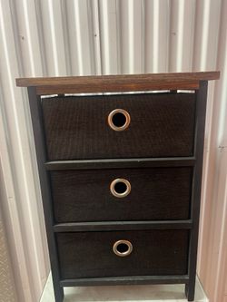 3-Drawer Fabric Storage Nightstand / End Table