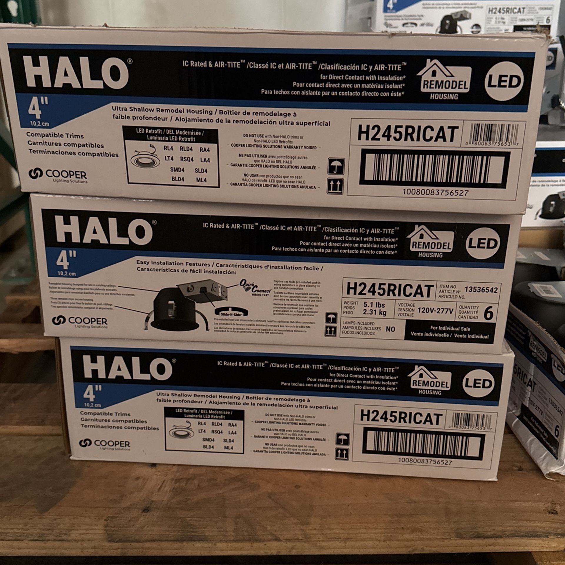 Halo H245RIC-AT H245 4 in. Aluminum LED Recessed Light Housing for Remodel Shallow Ceiling, Insulation Contact, Air-Tite, Ultra-Shallow 