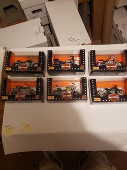 6 Harley Davidson Motorcycle Collectibles w/ certificates