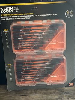 Klein Tools 18-Piece Ratcheting Combo Wrench Set SAE/Metric