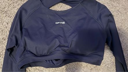 DFYNE  long sleeve crop dark blue,XL